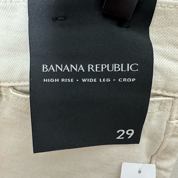 Banana Republic High Rise Wide Leg Cream Off White Crop Jean Womens 29 NWT - Picture 2 of 9